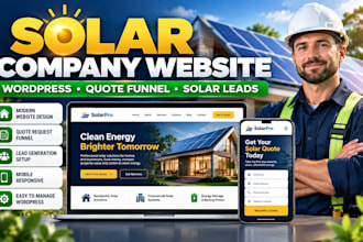 build solar company website in wordpress with quote request funnel