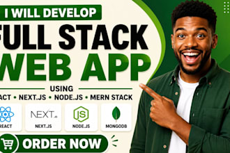 develop full stack web app using react next js node js mern API integration
