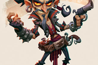 draw 2d game character illustration