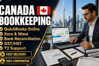 canada bookkeeping quickbooks online xero wave bank reconciliation gst hst t2
