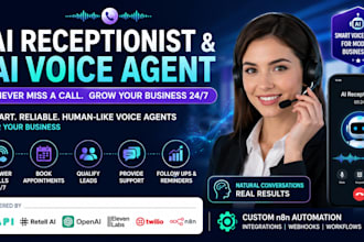 build ai receptionist ,ai voice agent using vapi, retell ai, n8n automation