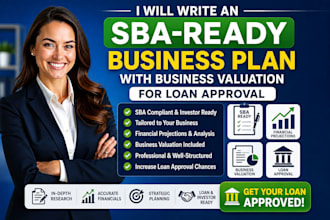 write an sba ready business plan with business valuation for sba loan approval