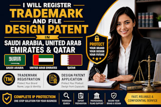 file trademark and file design patent in saudi arabia united arab emirates qatar