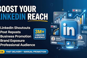 share, shoutout repost your content or post with 3m linkedln audience