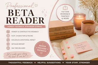 beta read your romance, fantasy, or fiction manuscript