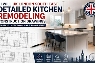 design detailed kitchen remodeling construction drawings