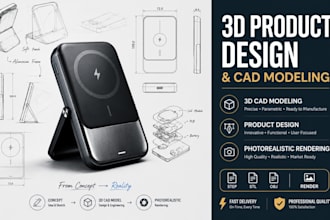 do 3d product design, cad modelling and photorealistic rendering