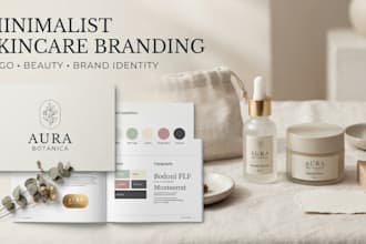 design a minimalist skincare logo and feminine beauty, cosmetic, brand identity