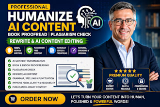 humanize ai content book proofread plagiarism check rewrite ai content editing