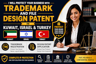 protect your business with trademark and design patent in israel turkey kuwait