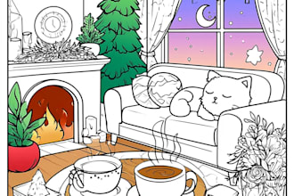 create a cozy bold and easy coloring book for amazon KDP