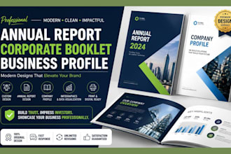 design modern annual report corporate booklet and business profile pdf