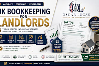do UK bookkeeping for landlords, track rental income, prepare hmrc sa105 report