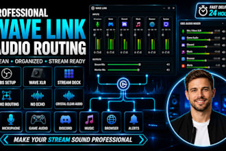 setup wave link audio routing for obs, twitch and youtube