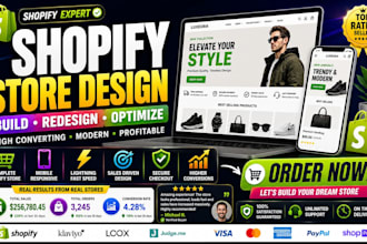 professionally design shopify store, redesign website and build online store
