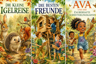 aquarell kinderbuchillustration für kinderbuch geschichtenbuch, buchillustration