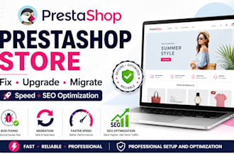 fix upgrade and migrate prestashop store with speed and SEO optimization