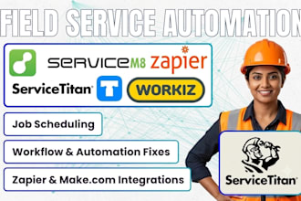 setup servicem8 forms, invoice, servicetitan quotes price book, servicem8 api
