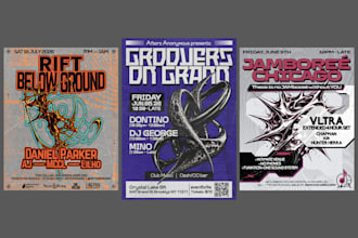 design underground and abstract flyer poster for techno rave club