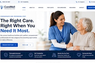 build wix nursing agency website caregiver healthcare staffing website