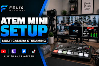 setup atem mini for professional multi camera live streaming