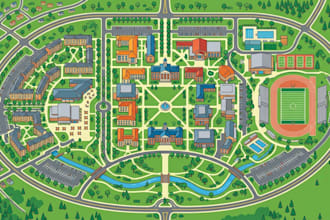 design custom wayfinding maps for campuses, hotels, churches and public spaces
