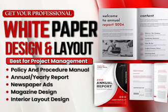 write and design professional white paper annual report company profile brochure