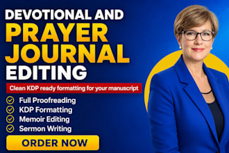 christian devotional journal memoir editor book editing proofreading formatting