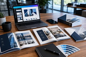 design editable canva brochures, service, catalogs, booklets, company profiles