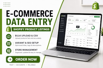 manage ecommerce data entry and shopify product listings