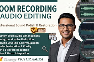 do zoom podcast audio editing, noise removal, audio cleanup and mastering