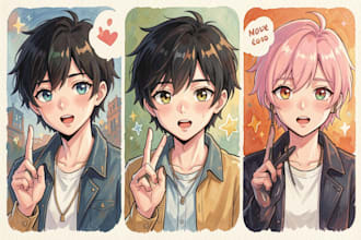 draw a custom anime character in a painterly indie style