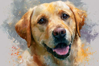 create a watercolor pet portrait
