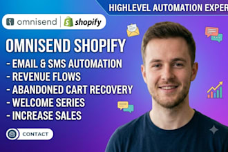 setup omnisend shopify email SMS automation and revenue flows