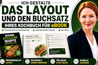 ich gestalte das layout und den buchsatz ihres kochbuch für ebook
