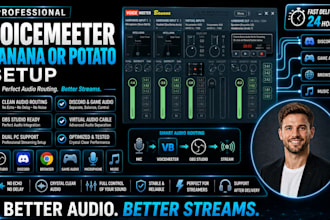 setup and fix voicemeeter banana for obs streaming audio