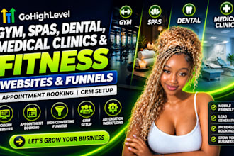 ghl gym, spas, dental, medical clinic, fitness, appointment booking website, CRM