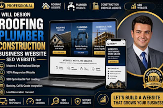 design roofing website plumber website construction business website SEO website