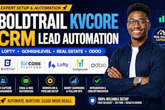 setup boldtrail kvcore CRM lead automation lofty, gohighlevel real estate odoo