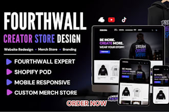 design fourthwall website redesign forth wall store, shopify pod store merch