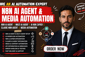 n8n ai agent, multi ai agent, ai n8n zapier, claude n8n agent, media automation