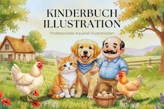 erstelle eine professionelle kinderbuch illustration in aquarell