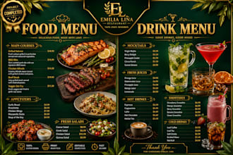 do restaurant menu design, modern food menu or digital menu
