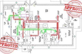 provide furnace layouts heat pump plans ductwork plumbing layout