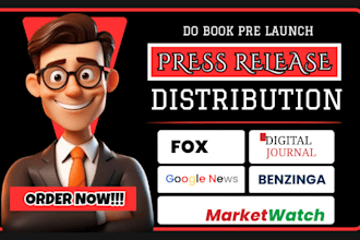do book pre launch press release distribution and promotion for new book launch
