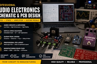 do audio electronics schematic pcb design esp32 stm32 amplifier guitar pedals
