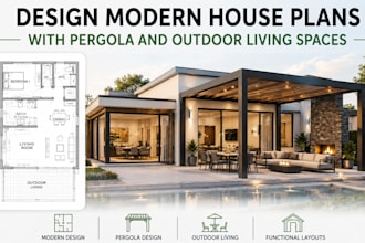design modern house plans with pergola and outdoor living spaces