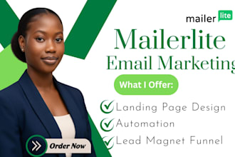 lead capture page mailerlite landing page email automation and template