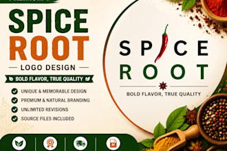 design a premium spice, food, herbs and organic brand logo