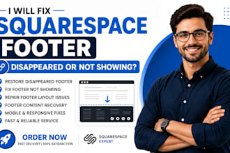 fix squarespace footer not showing disappeared or broken footer fast